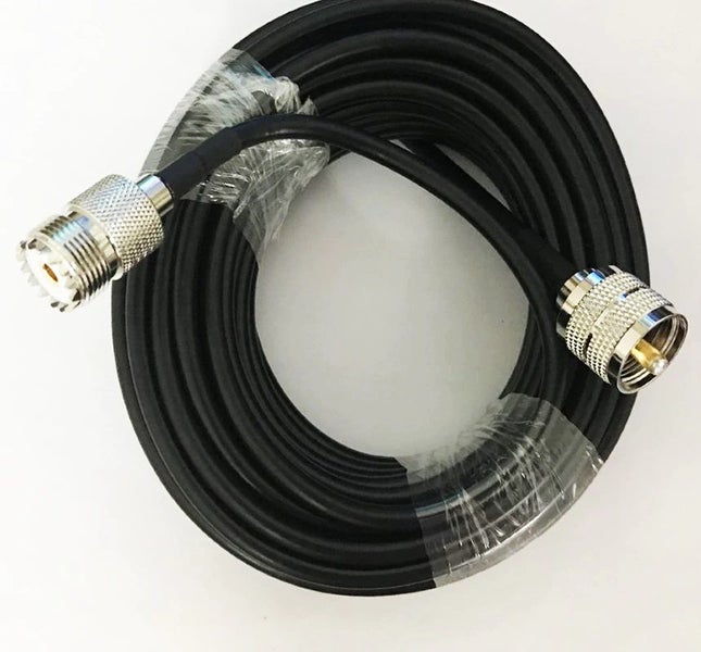 TECHOMAN RF Coaxial Cable with PL259 and SO239 50 Ohm Coax - 7.5 Metres Carousel 1