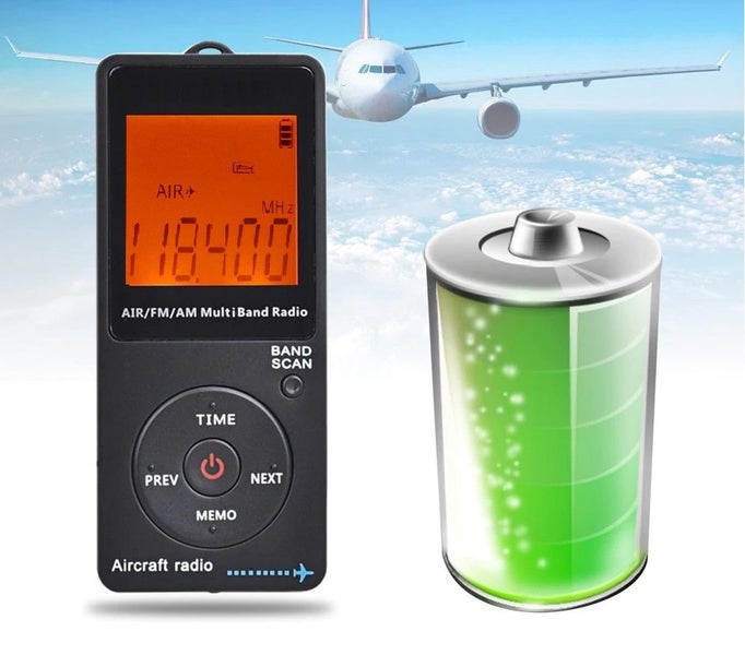 TECHOMAN Aircraft Band Radio Receiver VHF AIR/FM/AM BLACK Carousel 1