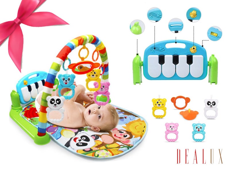 Activity Gym Kick Play Piano Music Light Activity Mat Baby