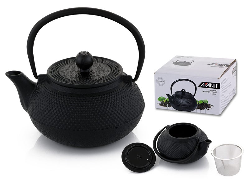 AVANTI 600ml Cast Iron Teapot + Mesh Infuser - Black Carousel 4