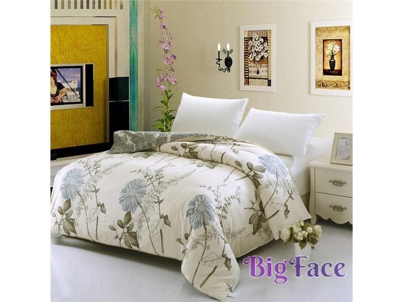 High Density Pure Cotton Duvet Covers Set Simple White Flower