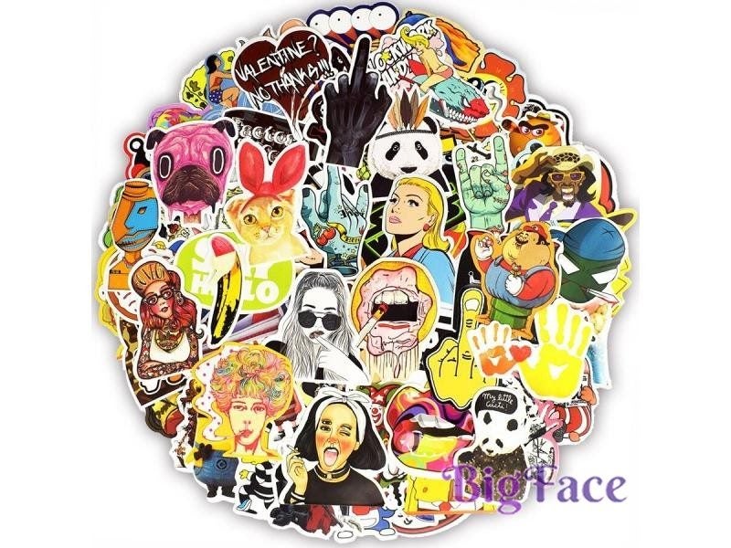 100 PCS Colorful Waterproof Animal Cartoon Punk Stickers For DIY Items Carousel 1