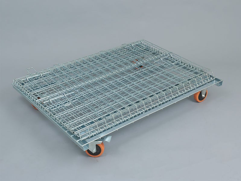 800kg Storage Cage + Wheels | Collapsing Steel Pallet Crate Commercial Warehouse Carousel 2