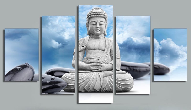 X'MAS SALE FREE SHIPPING - Large 5 Piece Canvas Art Print - Buddha Carousel 1