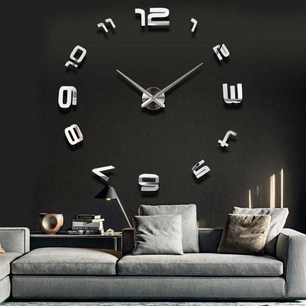 Wall Clock Mirror Sticker 3d Large Sliver Trade Me Wall Clock Mirror Sticker 3d Large