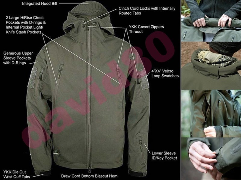 Jacket with Hood Waterproof Softshell Tactical Carousel 1