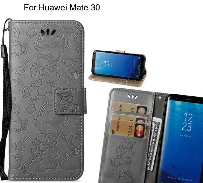 Huawei Mate 30 Case Leather Wallet case embossed unicon pattern Carousel 1