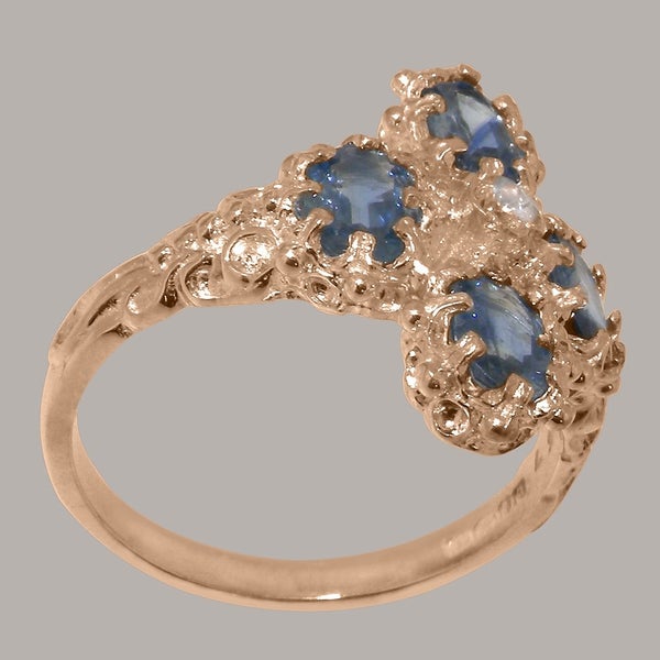 Rose Gold CZ & Sapphire Womens Cluster Ring - Full 9ct UK Hallmark Carousel 2