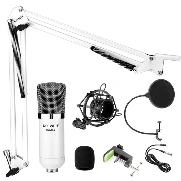 Neewer NW-700 Professional Broadcasting Recording Condenser Microphone White Carousel 2
