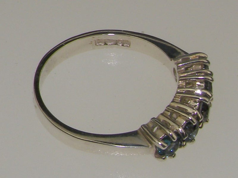 White Gold Natural London Blue Topaz Womens Eternity Ring - Full 9ct UK Hallmark Carousel 2