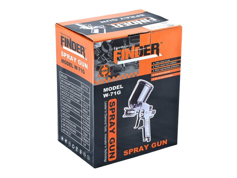 Gravity Feed Air Spray Gun Paint Spraygun 400ml Carousel 2
