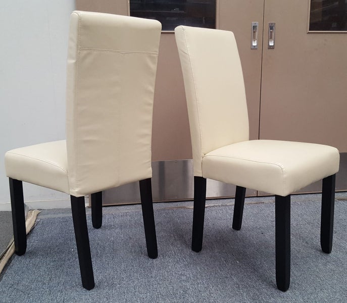 Zoe Dining Chair Ivory PU Leather Dark Legs (clearance) Carousel 1