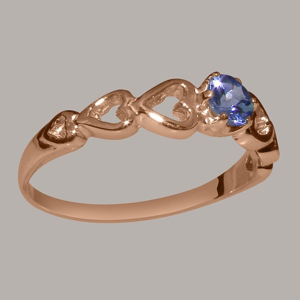 Rose Gold Natural Tanzanite Womens Solitaire Ring - Full 9ct UK Hallmark Carousel 2