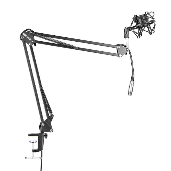 Neewer NW-35 Metal Suspension Boom Scissor Arm Stand w/ XLR Cable, Shock Mount Carousel 1