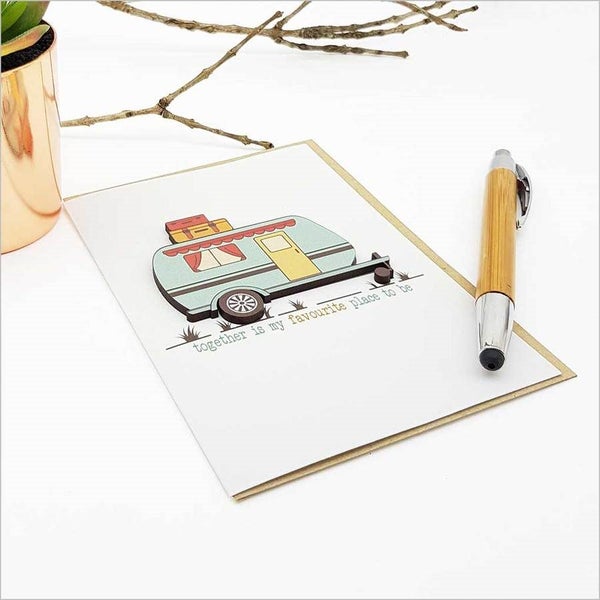 Greeting Card with Embellishment: Caravan (Favourite Place) Carousel 1
