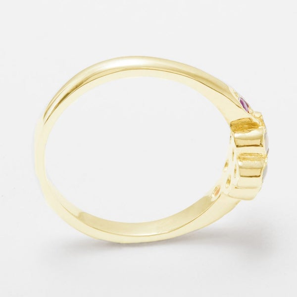 Gold Natural Ruby & Opal Womens Cluster Ring - Full UK Hallmark Carousel 2