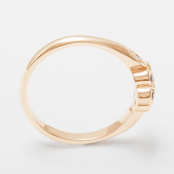 Rose Gold Natural Diamond & Garnet Womens Cluster Ring - Full UK Hallmark Carousel 2