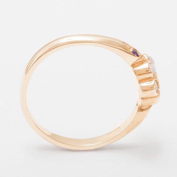 Rose Gold Natural Amethyst & Opal Womens Cluster Ring - Full UK Hallmark Carousel 2