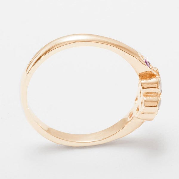 Rose Gold Natural Ruby & Opal Womens Cluster Ring - Full UK Hallmark Carousel 2