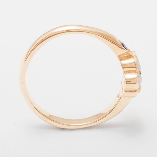 Rose Gold Natural Sapphire & Opal Womens Cluster Ring - Full UK Hallmark Carousel 2