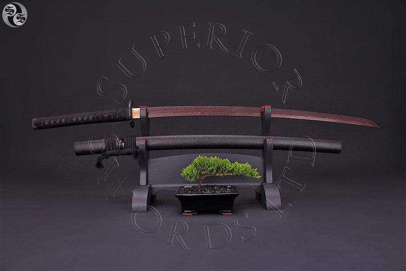 Samurai Sword - Tatsu Katana - Colored Damascus Steel Carousel 1