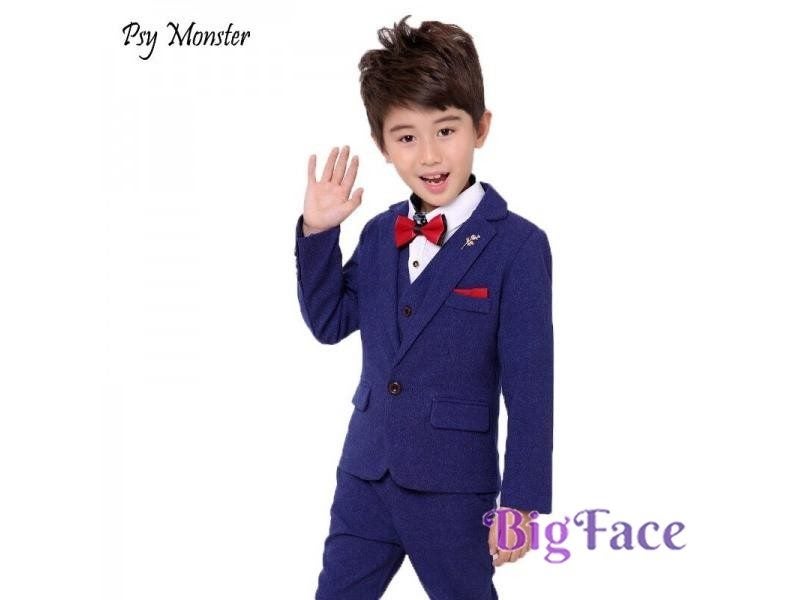 Boys Formal School Suit Kids Wedding Party Dress 3Pcs Tuxedo Carousel 2