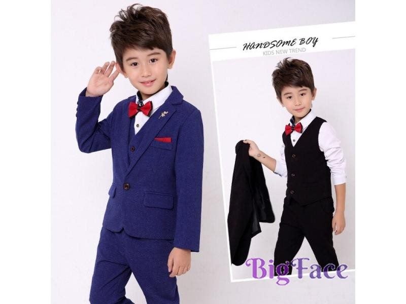 Boys Formal School Suit Kids Wedding Party Dress 3Pcs Tuxedo Carousel 1