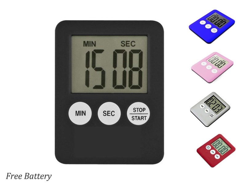Magnetic Digital Kitchen Timer A02 Black Carousel 1