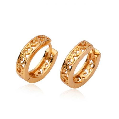 NEW! Gorgeous Pierced GOLD PLATED SMALL HOOP EARRINGS Carousel 1