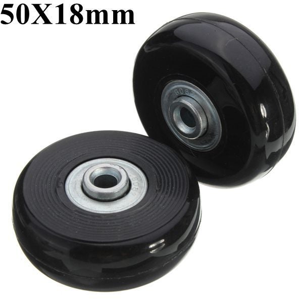2pcs 50mm Black Luggage Suitcase Replacement Rubber Wheel Roller Suitcase Repair Carousel 1