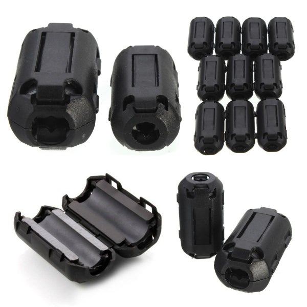 10Pcs Black EMI RFI Noise Core Filter Cutting Noise on Cables 7mm Carousel 1