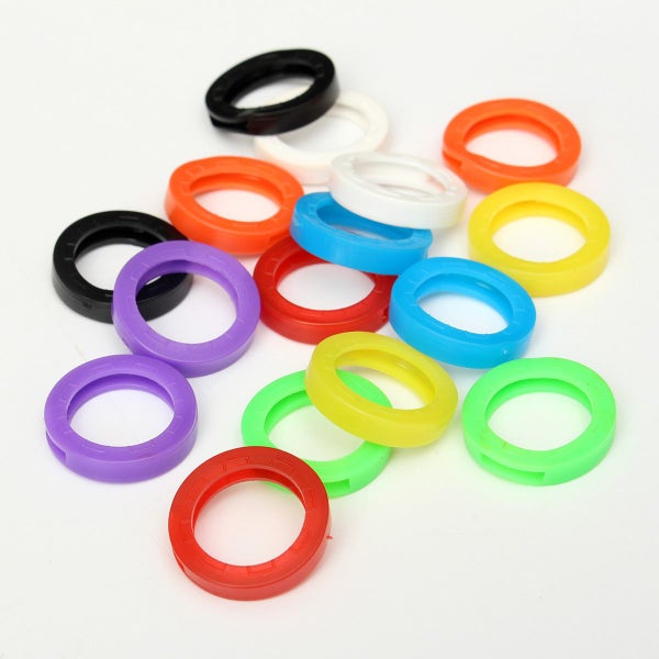 16Pcs Mixed Silicone Keys Ring Hollow Caps Identifier Covers Topper Tags Indicat Carousel 1