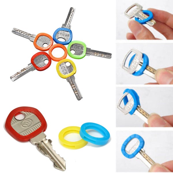 16Pcs Mixed Silicone Keys Ring Hollow Caps Identifier Covers Topper Tags Indicat Carousel 2