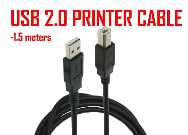 PTN 1.5m USB 2.0 Printer Cable HP Cannon Epson Dell Brother Lead Cord Label Carousel 1