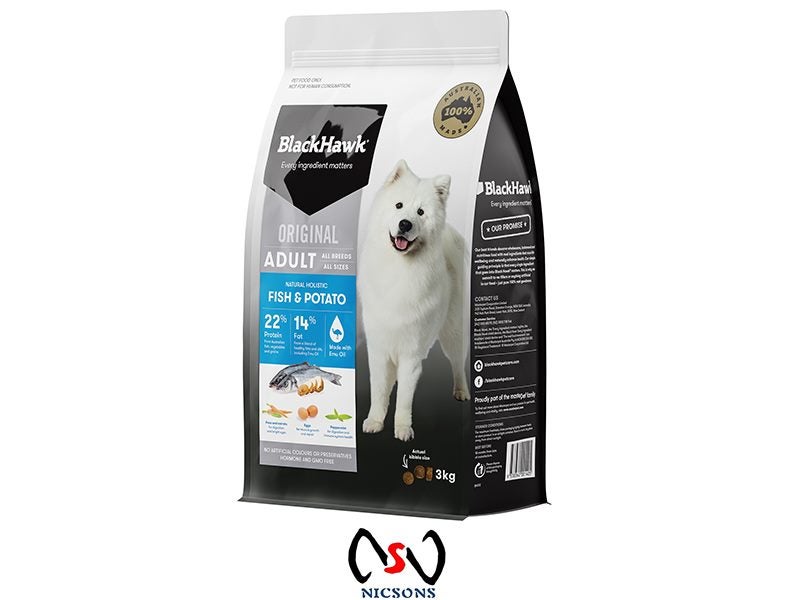 BlackHawk Dog Food Adult Fish & Potato 3kg Carousel 1