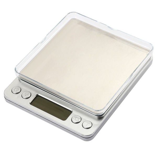 3Kg Stainless Steel Electronic Scale Clear Tray 0.1G Graduation Backlit Lcd C... Carousel 1