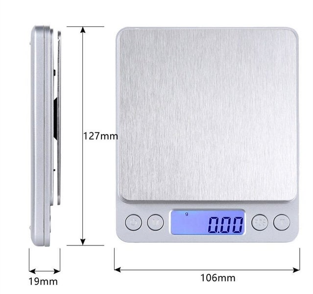 3Kg Stainless Steel Electronic Scale Clear Tray 0.1G Graduation Backlit Lcd C... Carousel 3
