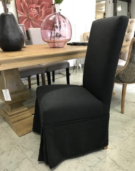 Beatrix Classic Black Border Skirted Side Chair Carousel 1