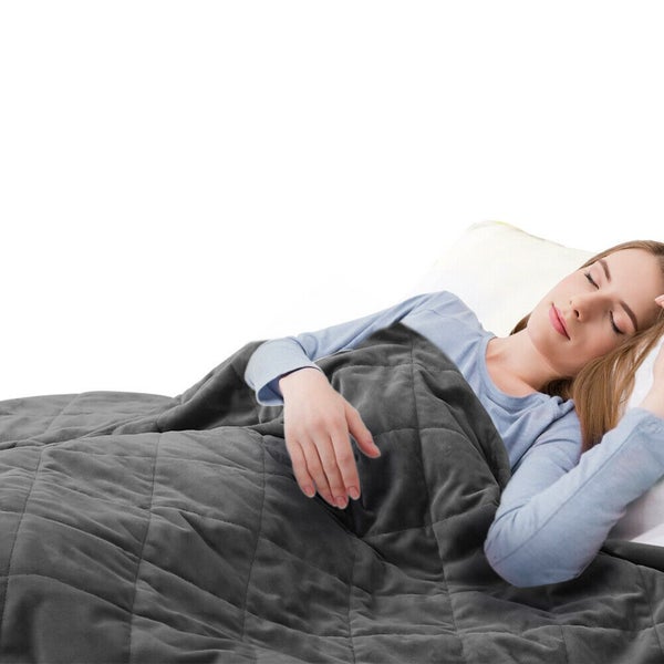 Dreamz 9KG Adults Size Anti Anxiety Weighted Blanket Gravity Blankets Grey Carousel 1
