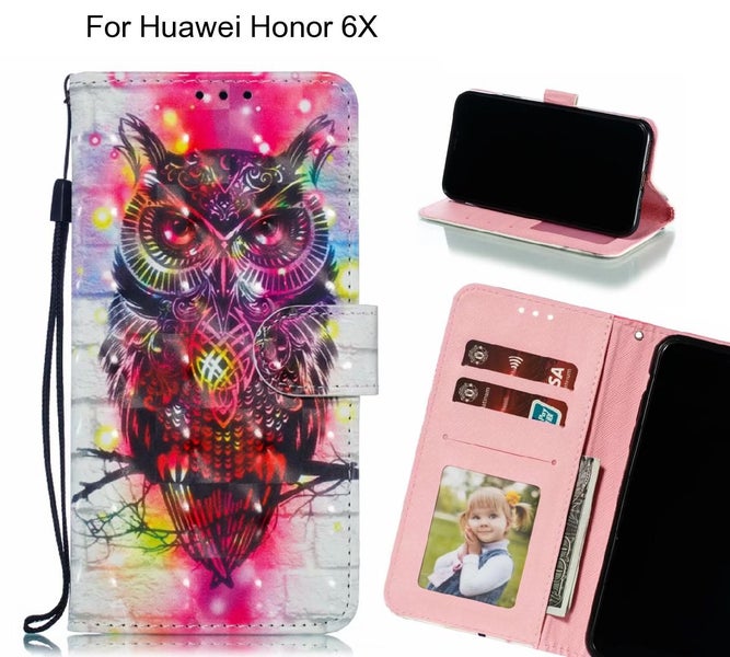 Huawei Honor 6X Case Leather Wallet Case 3D Pattern Printed Carousel 1