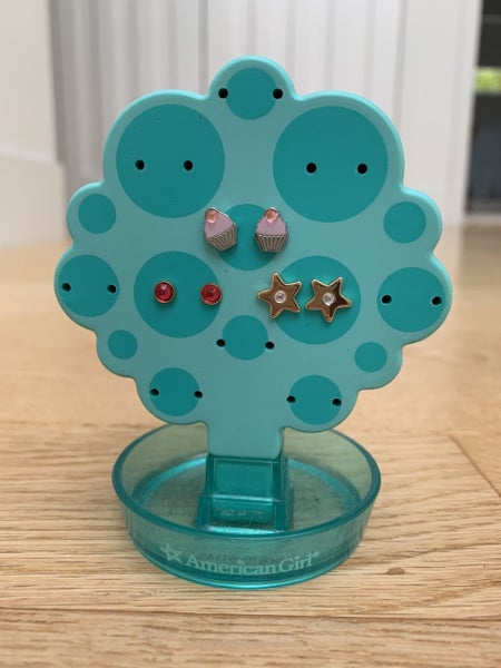American Girl Doll AQUA EARRING TREE with 3 pairs of earrings ~ choose one tree Carousel 1