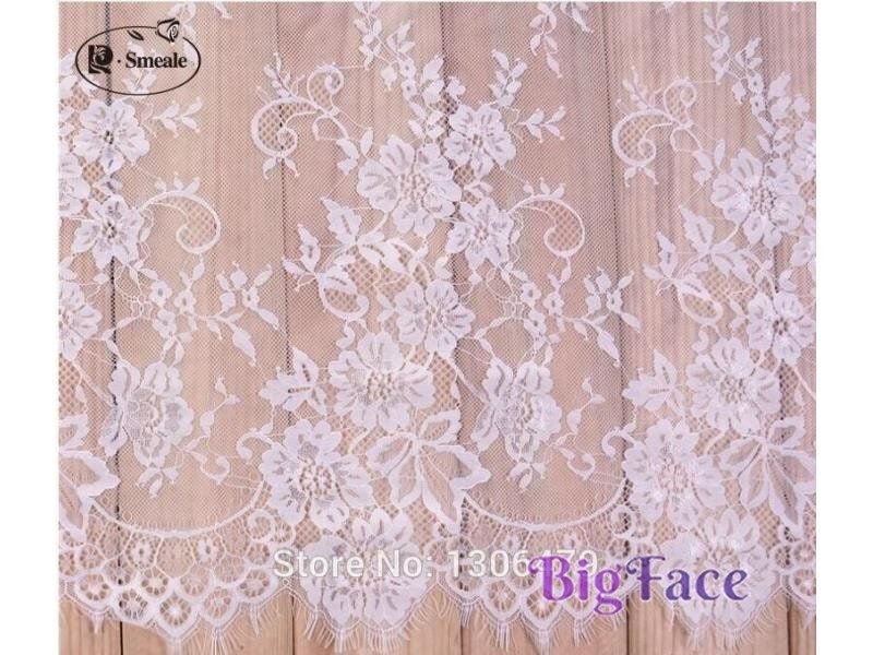 French Eyelash Lace Fabric DIY Exquisite Lace Embroidery Clothes Wedding Dress Carousel 2