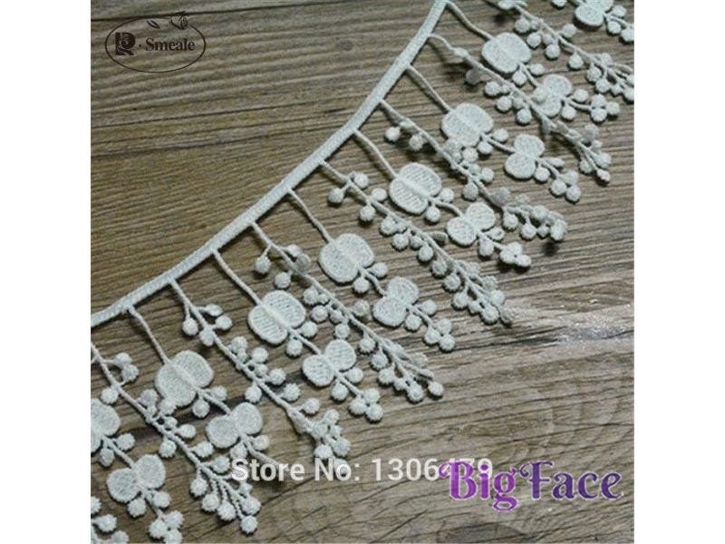 Milk Silk Embroidered Lace Fabric 3 4Yards Width 7cm 12cm Off White RS1274 Carousel 2