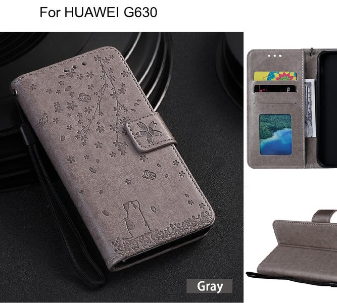 HUAWEI G630 Case Embossed Wallet Leather Case Carousel 1