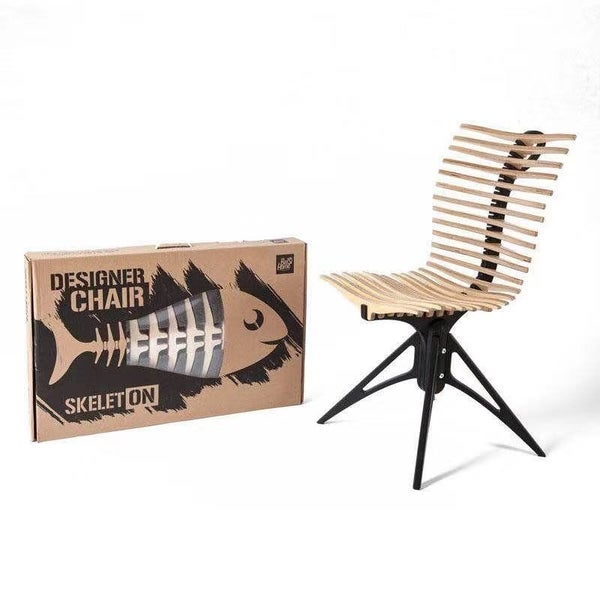 Fish Bone Designed Dining/Study Chair (Oak Furniture Store) Carousel 1