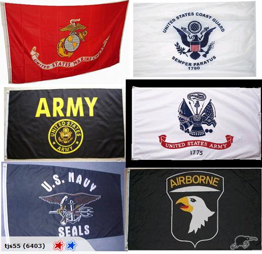 USA Military Flags - Army, Navy Airforce, Marine Carousel 1