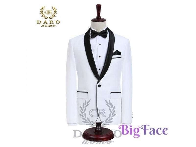 DARO Men Suit Wedding Groom Tuxedo 2 Piece White Black Blue DR8858 Carousel 2