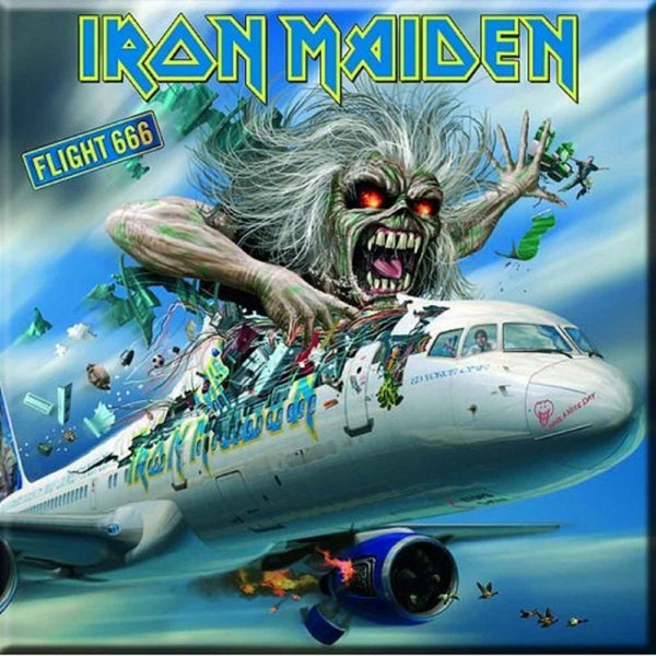 Iron Maiden Fridge Magnet Flight 666 band logo new Official 76mm x 76mm Carousel 1