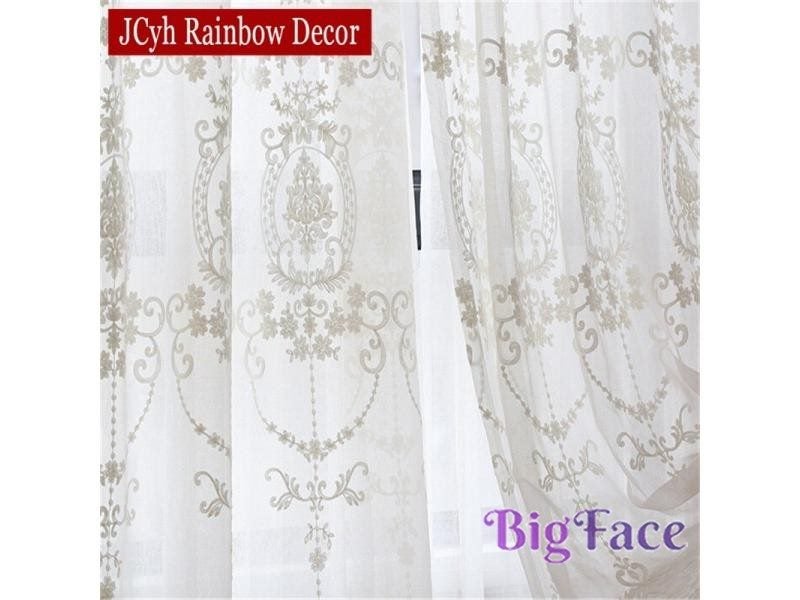 Embroidered White Tulle Curtains For Living Room Luxury Hall European Lace Carousel 2