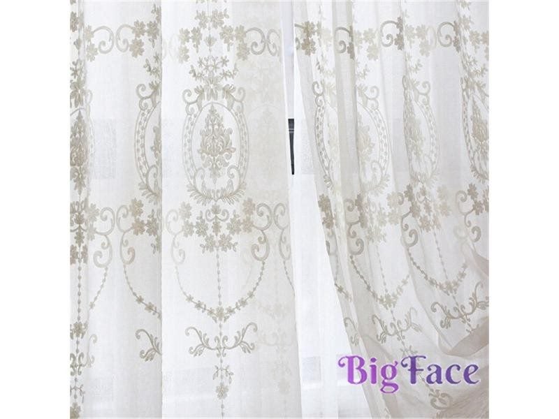 Embroidered White Tulle Curtains For Living Room Luxury Hall European Lace Carousel 1